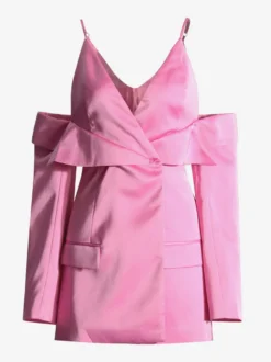 Blouse rose pour femme col en V manches longues style chic découpes
