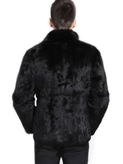 Blouson aviateur en fausse fourrure des hommes