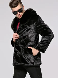 Blousons aviateur en fausse fourrure pour hommes