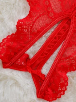 Body corset en dentelle florale pour femme avec jarretières amovibles décolleté plongeant lingerie transparente nuisette
