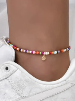 Boho Blond Cheville Chaîne Perlée Chaînes Bijoux Complets Du Corps Pour Les Femmes