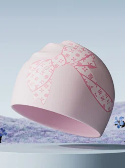 Bonnet de bain en silicone extensible imperméable à motif nœud papillon grande taille pour femmes aux cheveux longs