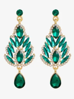 Boucles d'oreilles blanches pour adulte style baroque design géométrique en forme de goutte bijoux de fiançailles