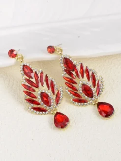 Boucles d'oreilles blanches pour adulte style baroque design géométrique en forme de goutte bijoux de fiançailles