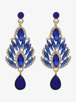 Boucles d'oreilles blanches pour adulte style baroque design géométrique en forme de goutte bijoux de fiançailles