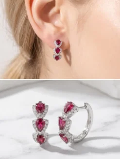 Boucles d'oreilles blanches pour adulte style western décontracté design géométrique en forme de goutte.