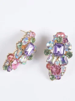 Boucles d'Oreilles Déclaration Strass Boucles d'Oreilles Élégantes Chic