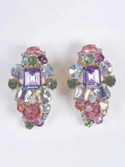 Boucles d'Oreilles Déclaration Strass Boucles d'Oreilles Élégantes Chic