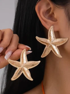 Boucles d'oreilles de style vacances en forme d'étoile de mer pour femmes 2026
