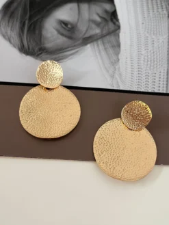 Boucles d'oreilles à disque en métal pour femmes 2026