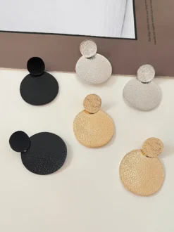 Boucles d'oreilles à disque en métal pour femmes 2026