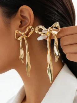 Boucles d'oreilles dorées pour adulte style western décontracté motif papillon bijoux géométriques