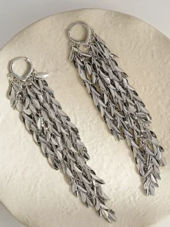 Boucles d'oreilles dorées pour adulte style européen décontracté motif feuille et géométrie. Bijou du quotidien