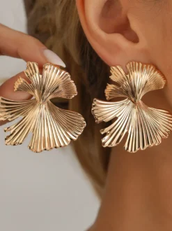 Boucles d'oreilles dorées pour adolescentes bijoux métalliques décontractés pour tous les jours