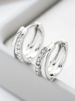Boucles d'oreilles doubles en zircone pour femmes 2026