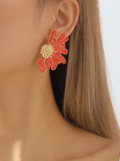 Boucles d'oreilles en alliage de fleurs pour femmes 2026