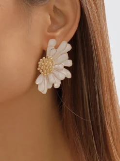 Boucles d'oreilles en alliage de fleurs pour femmes 2026