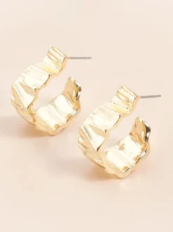 Boucles d'oreilles en métal doré pour adolescentes style européen décontracté bijoux métalliques