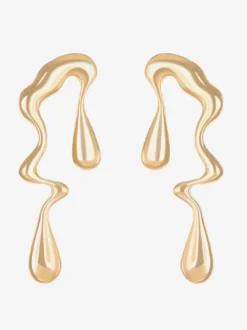 Boucles d'oreilles en métal liquide boucles d'oreilles abstraites irrégulières modernes et avant-gardistes