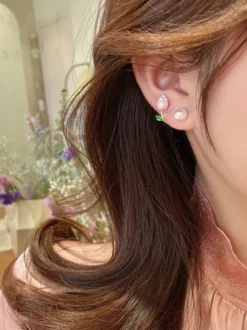 Boucles d'oreilles en perles et fleurs de tulipes pour femmes 2026
