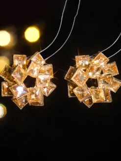 Boucles d'oreilles en strass avec fleurs en verre coloré pour femmes 2026