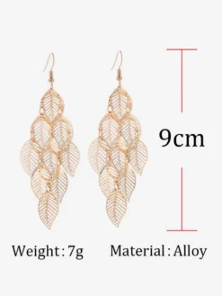 Boucles d'oreilles à feuilles creuses superposées pour femmes 2026