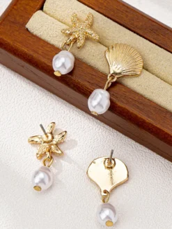 Boucles d'oreilles style océan en forme d'étoile de mer et de coquillage pour femmes 2026