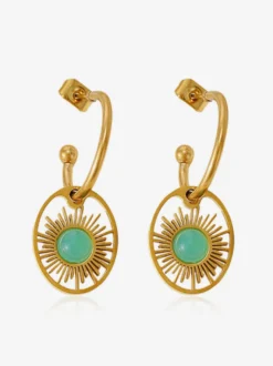Boucles d'oreilles vertes pour adultes style européen décontracté au quotidien.