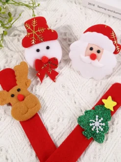 Bracelet à Claquer Bande de Slap Enfant Fille Garçon Jouets de Noël Lumière