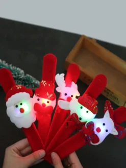 Bracelet à Claquer Bande de Slap Enfant Fille Garçon Jouets de Noël Lumière