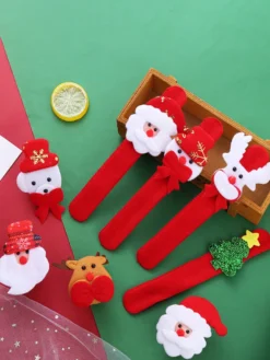 Bracelet à Claquer Bande de Slap Enfant Fille Garçon Jouets de Noël Lumière