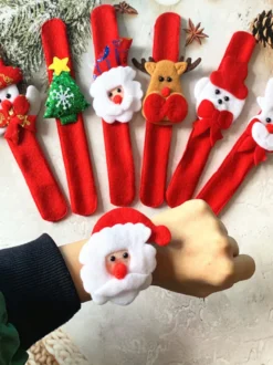Bracelet à Claquer Bande de Slap Enfant Fille Garçon Jouets de Noël Lumière