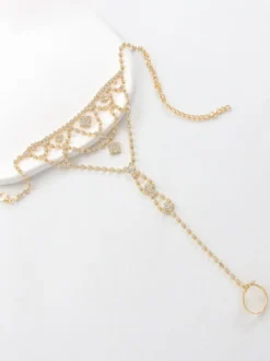 Bracelet de Cheville Cristal Classique Chaîne Tressée Plage Bijoux Femme Adulte Accessoires