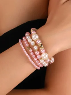 Bracelet Perle Harmonieusement Varié Perles Étoiles 4PCS Bracelets