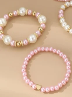Bracelet Perle Harmonieusement Varié Perles Étoiles 4PCS Bracelets