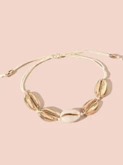 Bracelet Pour Femme Blond Crochet Shell Non Pierre Rectangulaire Mariner Chaîne Tricot Bracelets