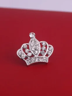 Broche couronne en strass épingle de revers en cristal brillant bijou pour costume manteau décoration de mariage ou de fête