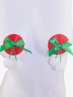 Cache-tétons de Noël nœuds de Costume Noël lingerie verte
