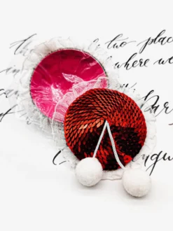 Cache-Tétons De Noël À Paillettes Rouges Pour Costume Sexy