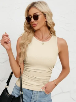 Camisole Moulant Bordeaux Chic Polyester Femmes Camis Top