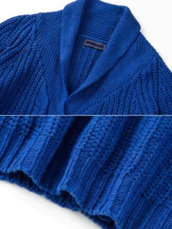 Cardigan Homme Pulls Simple Manches Longues Bleu