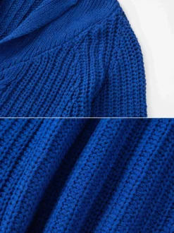 Cardigan Homme Pulls Simple Manches Longues Bleu