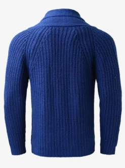 Cardigan Homme Pulls Simple Manches Longues Bleu
