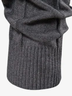 Cardigan Homme Pull Tricot Col Haut Hiver Café Marron Jaune