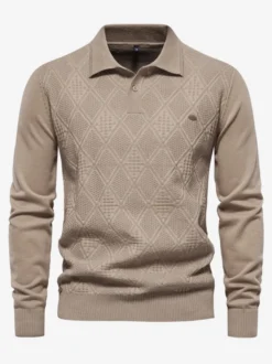 Cardigan Homme Pull Tricot Col Rabattu Hiver Noir Bleu