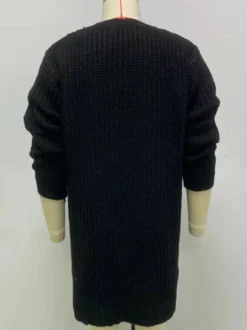 Cardigan Long Pour Hommes Pulls Décontracté Manches Longues Noir Café Marron