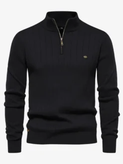 Cardigan Pour Hommes Pull En Tricot Col Polo Automne Marine Foncé Abricot