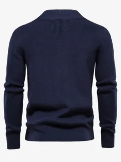 Cardigan Pour Hommes Pulls Confortables Manches Longues Marine Foncé Veste