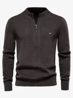 Cardigan Pour Hommes Pulls Confortables Manches Longues Marine Foncé Veste