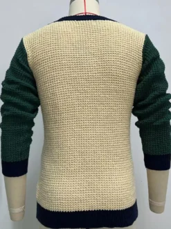 Cardigan Pour Hommes Pulls Manches Longues Jaune Vert